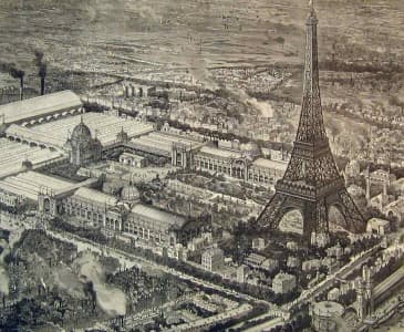 Эйфелева башня на Всемирной выставке 1889 года (Париж, Франция)